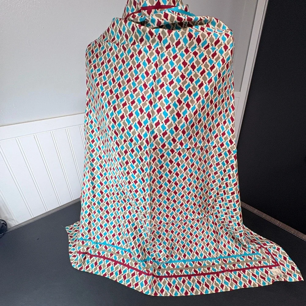 Diane‎ von Furstenberg Vintage Silk Square Scarf Geometric Tile Print 30
